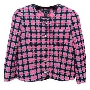 Marc by Marc Jacobs Pink and Black Tweed Jacket Blazer Wool Blend Size 2